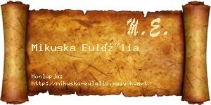Mikuska Eulália névjegykártya